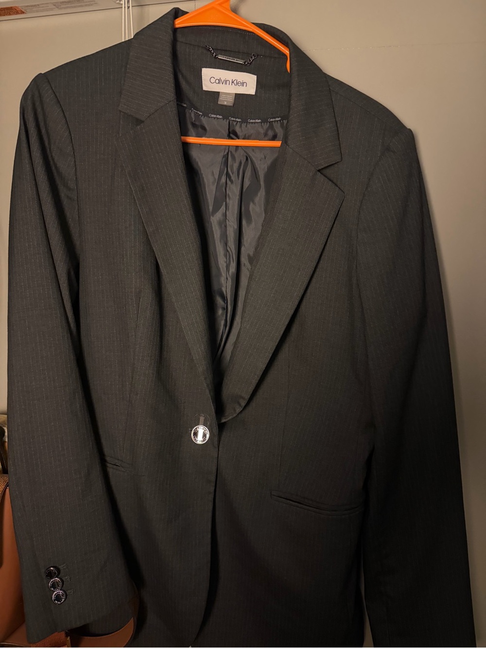 Calvin Klein  Black Pinstripe Blazer